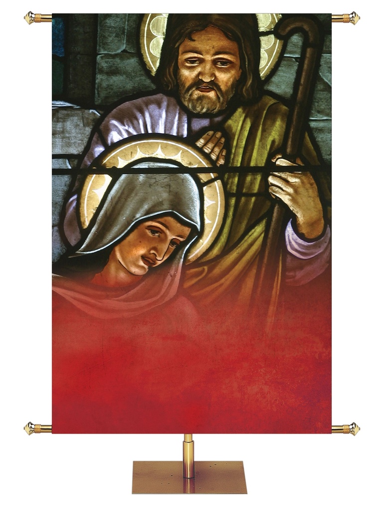 Custom Banner Stained Glass Christmas God With Us