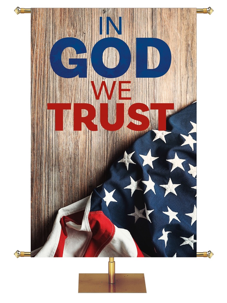 Patriotic In God We Trust Flag on Barn Wood