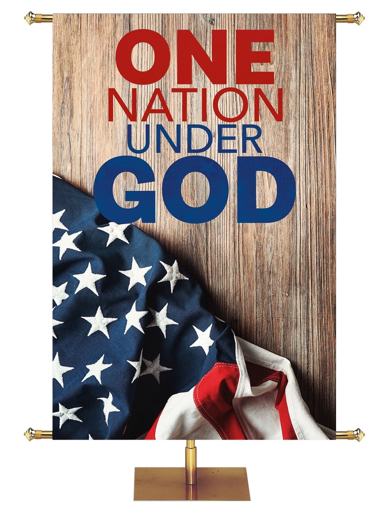 Patriotic One Nation Under God Flag on Barn Wood