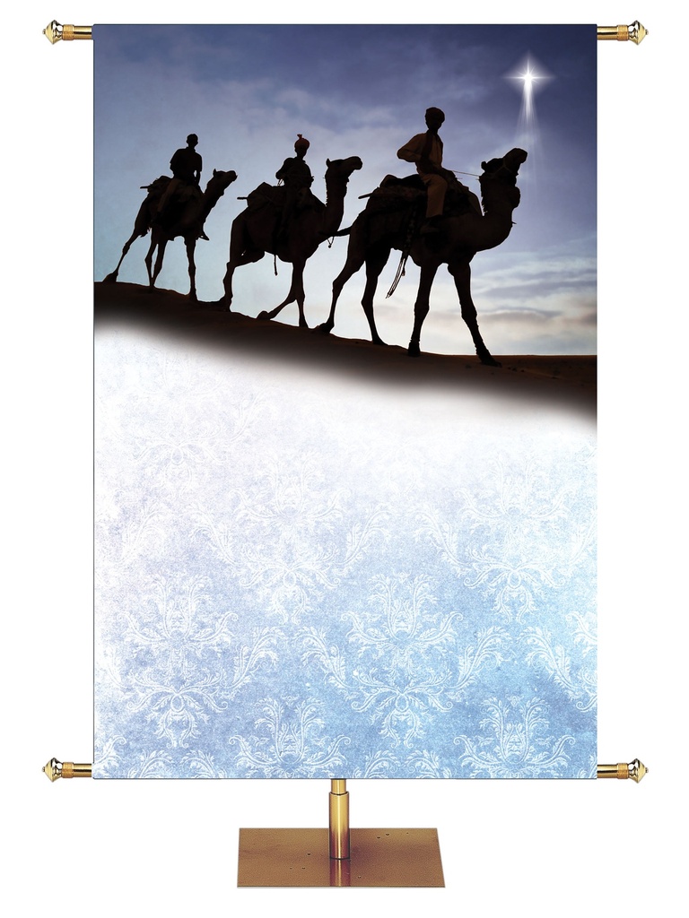 Custom Banner The Nativity in Blue Come & Worship