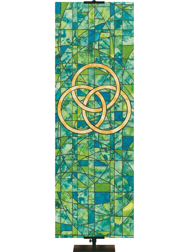 Stained Glass Symbols of Faith Trinity