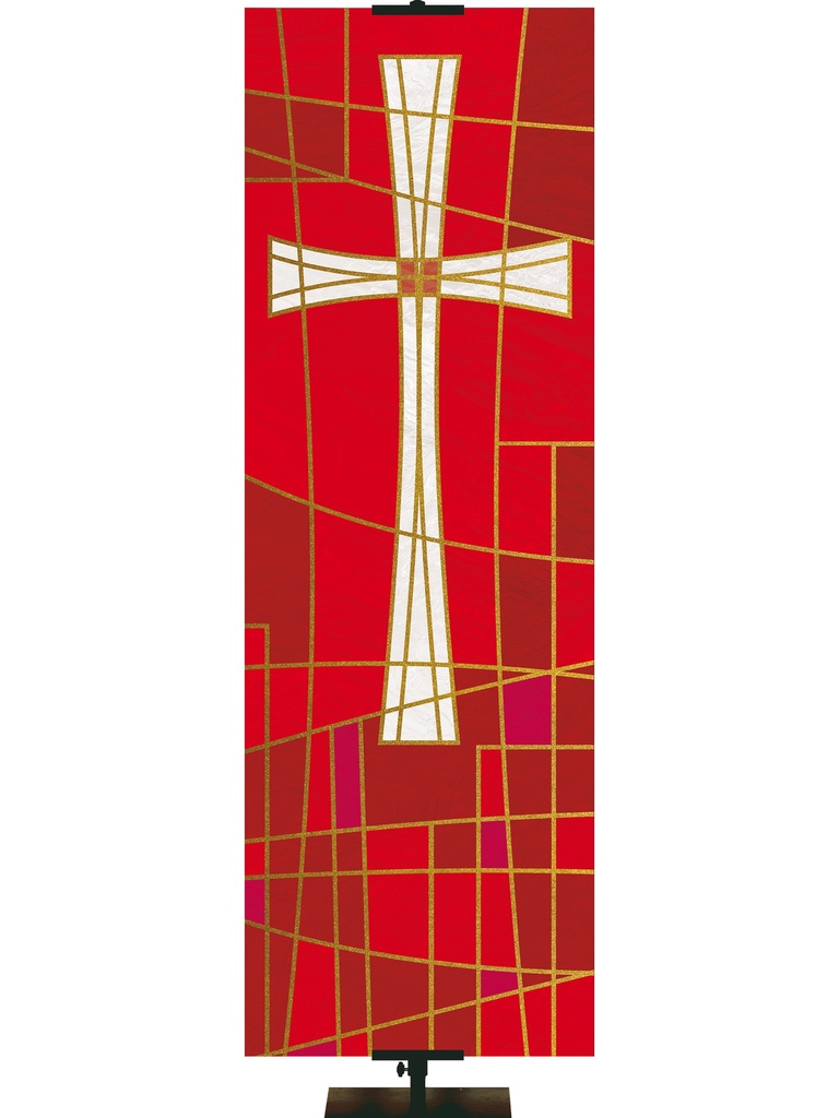 Luminescence Stained Glass Cross Symbol
