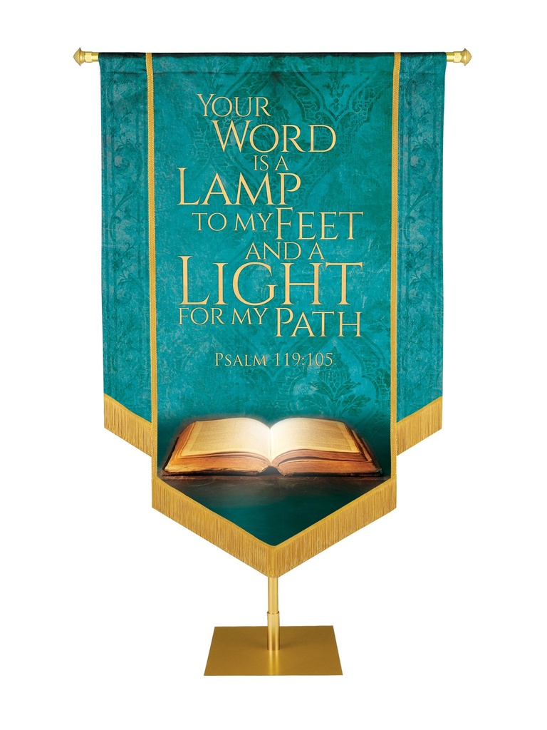 Holy Scriptures Your Word is a Lamp Embellished Banner
