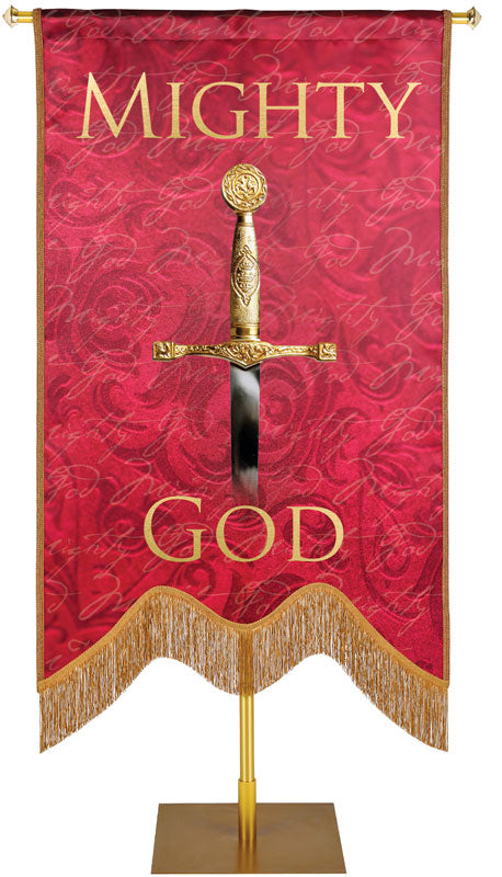 Names of Christ M-Shape Mighty God Embellished Banner