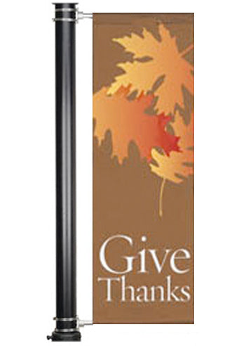 Light Pole Banner Give Thanks