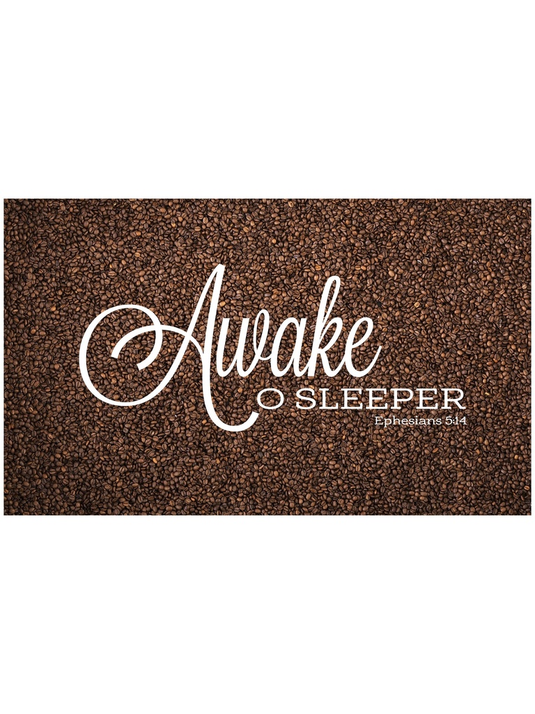Awake O Sleeper Coffee Vinyl Kitchen Mat