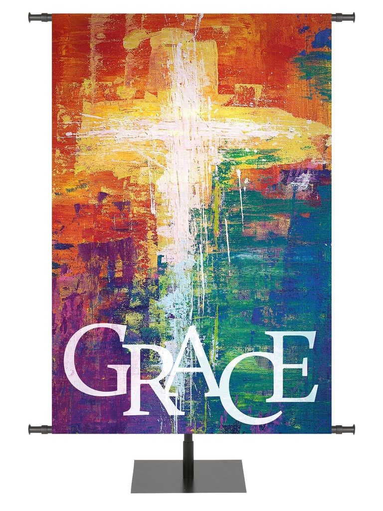 Brush Strokes of Faith Cross and Grace