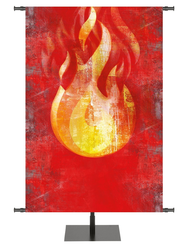 Custom Banner Brush Strokes of Faith Pentecost Flame