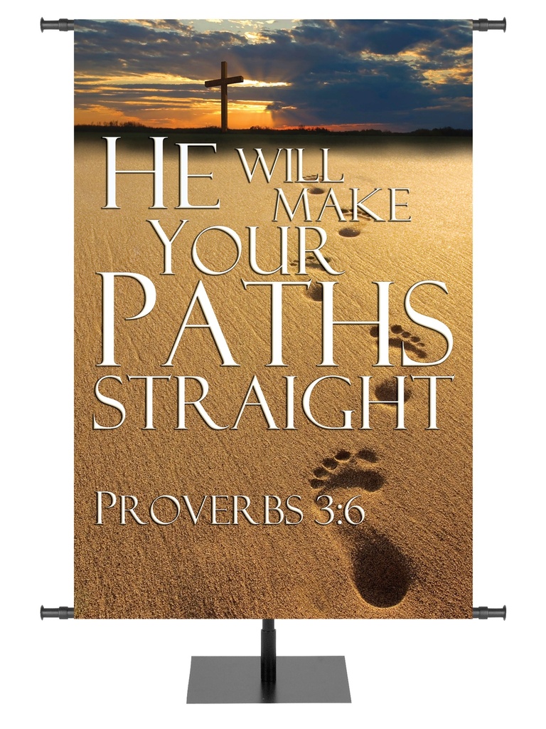 Path to Grace He Will Make Your Path Straight Foot Prints Design