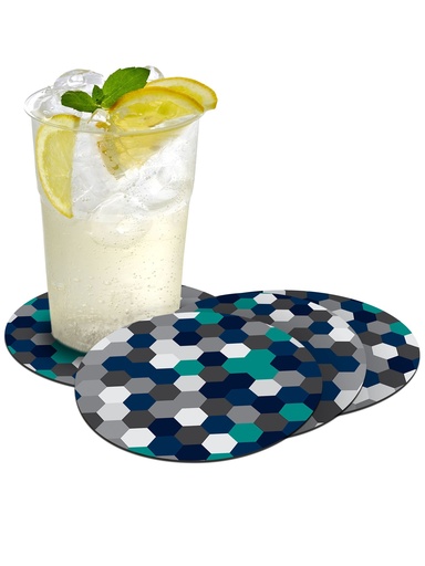 [VC-GHX] Gradient Hexagons Vinyl Coasters (Set of 4)