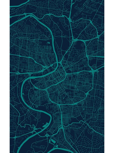 [VM-NAS] Nashville Map Vinyl Indoor Outdoor Rug