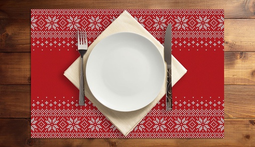 [VP-KNS] Knit Snowflakes Vinyl Placemats (set of 4)