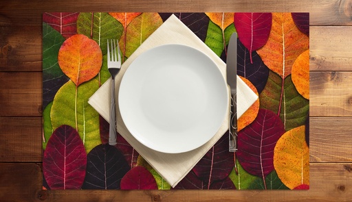 [VP-LVG] Leaves Galore Vinyl Placemats (set of 4)