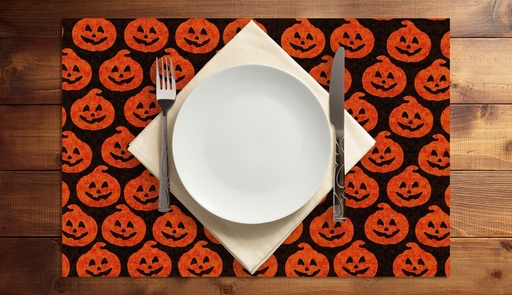 [VP-JAK] Jack-O-Lantern Jumble Vinyl Placemats (set of 4)