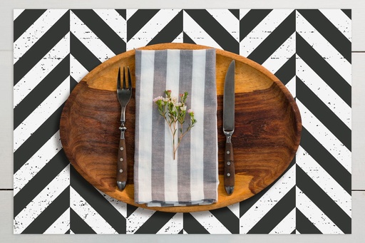 [VP-SCH] Shifted Chevron Vinyl Placemats (set of 4)