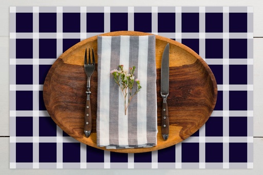 [VP-FGM] Fine Gingham Vinyl Placemats (set of 4)