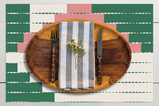 [VP-BHB] Boho Bricks Vinyl Placemats (set of 4)